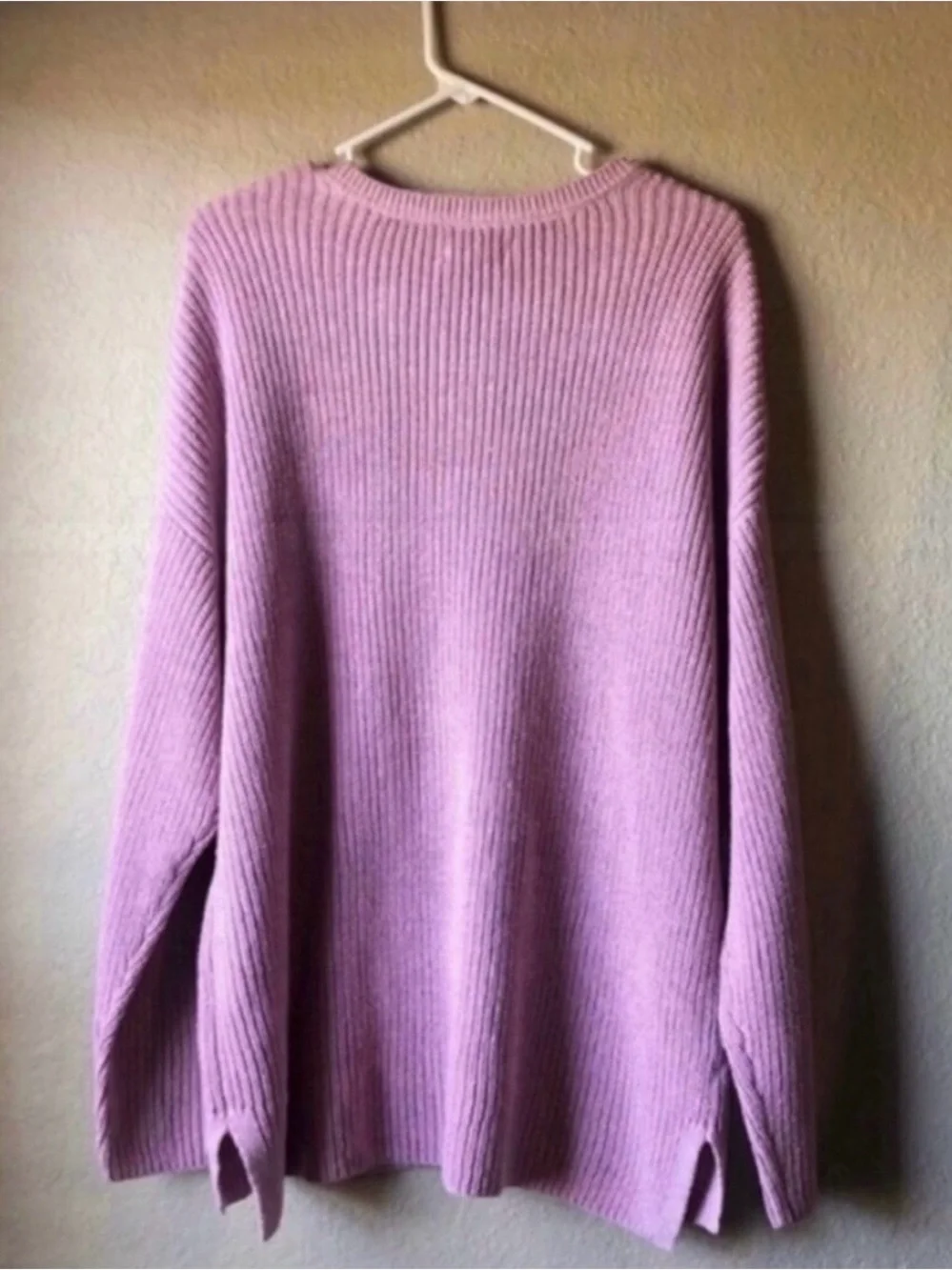 New Croft & Barrow Sweater Light Purple Knit Crew Neck Women’s 1X Casual Classic
